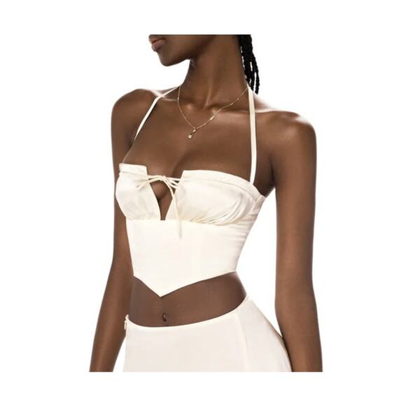 Cosette di Ames - Aria Silk Satin Corset Top in Champagne Gold - Picture 7 of 7